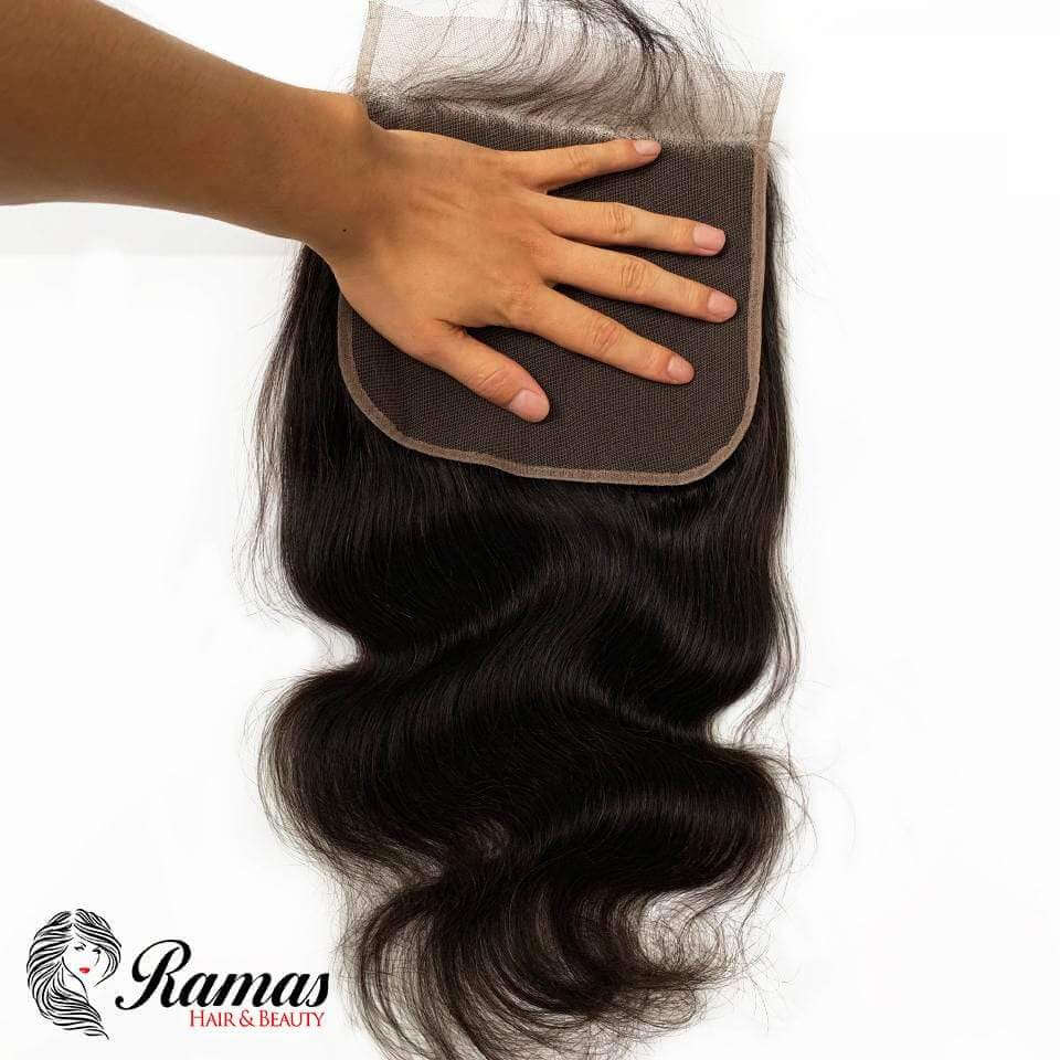 10A Closure Body Wave 4X4 Free Part Remy Hair Extensions. - Ramas Hair And Beauty