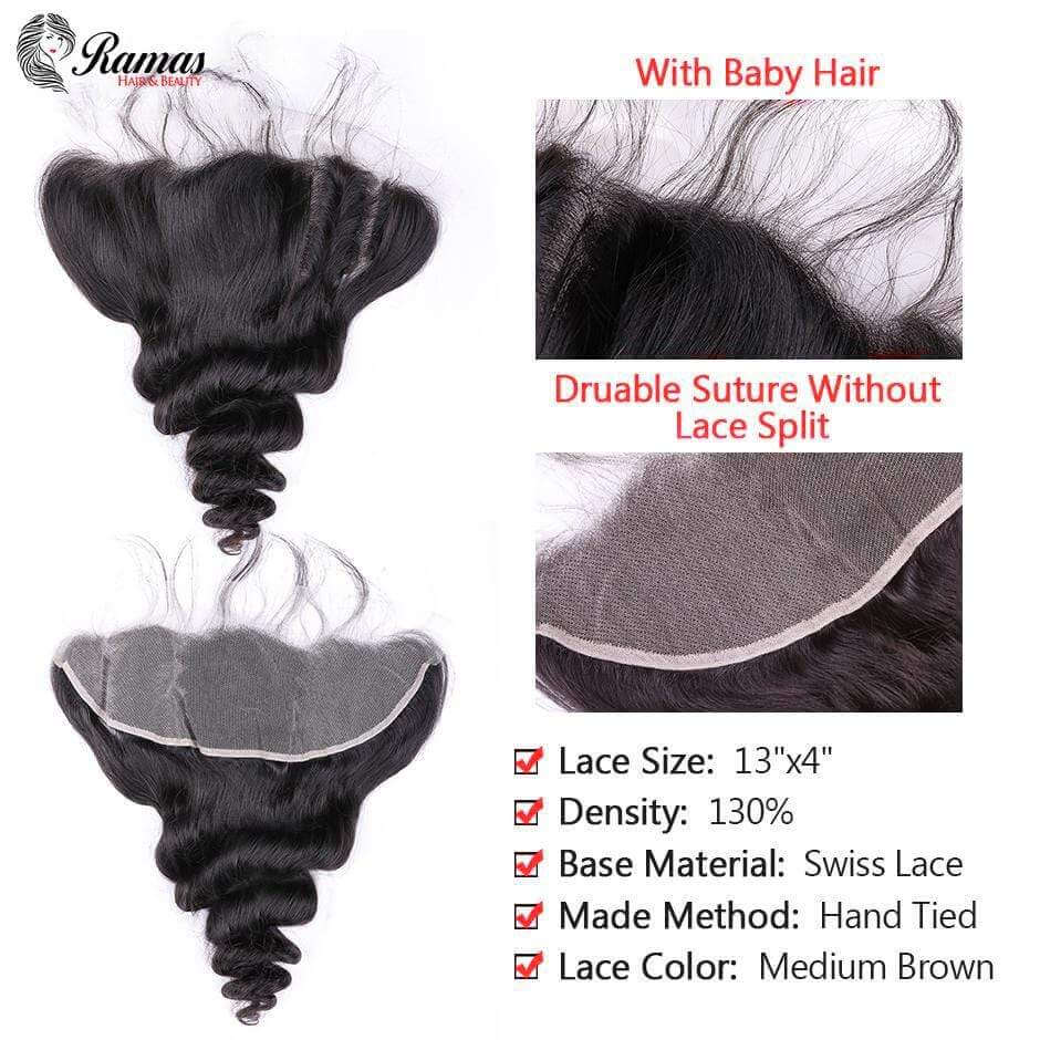 12A Frontal 13X4 Free Part Loose Wave Virgin Hair Extensions. - Ramas Hair And Beauty