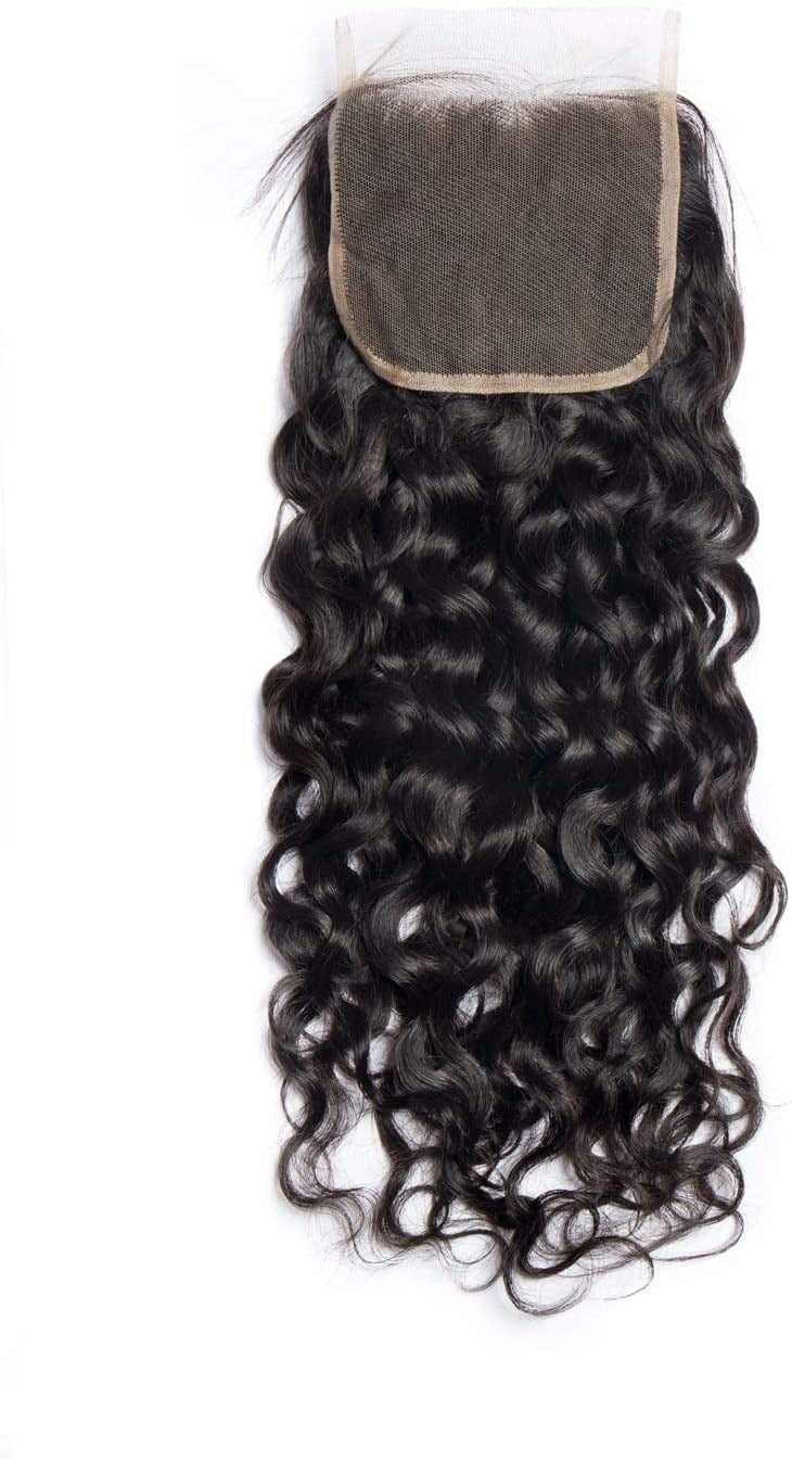 12A Closure 4X4 Free Part Water Wave Virgin Hair Extensions. - Ramas Hair And Beauty