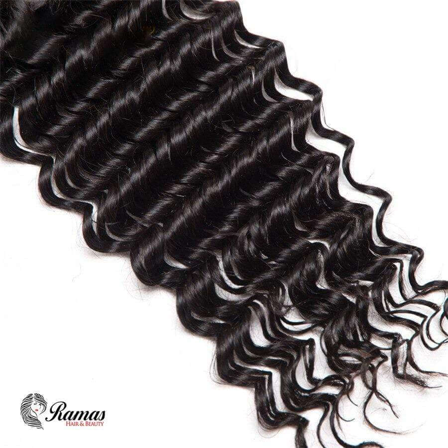 12A Closure 4X4 Free Part Deep Wave Virgin Hair Extensions. - Ramas Hair And Beauty