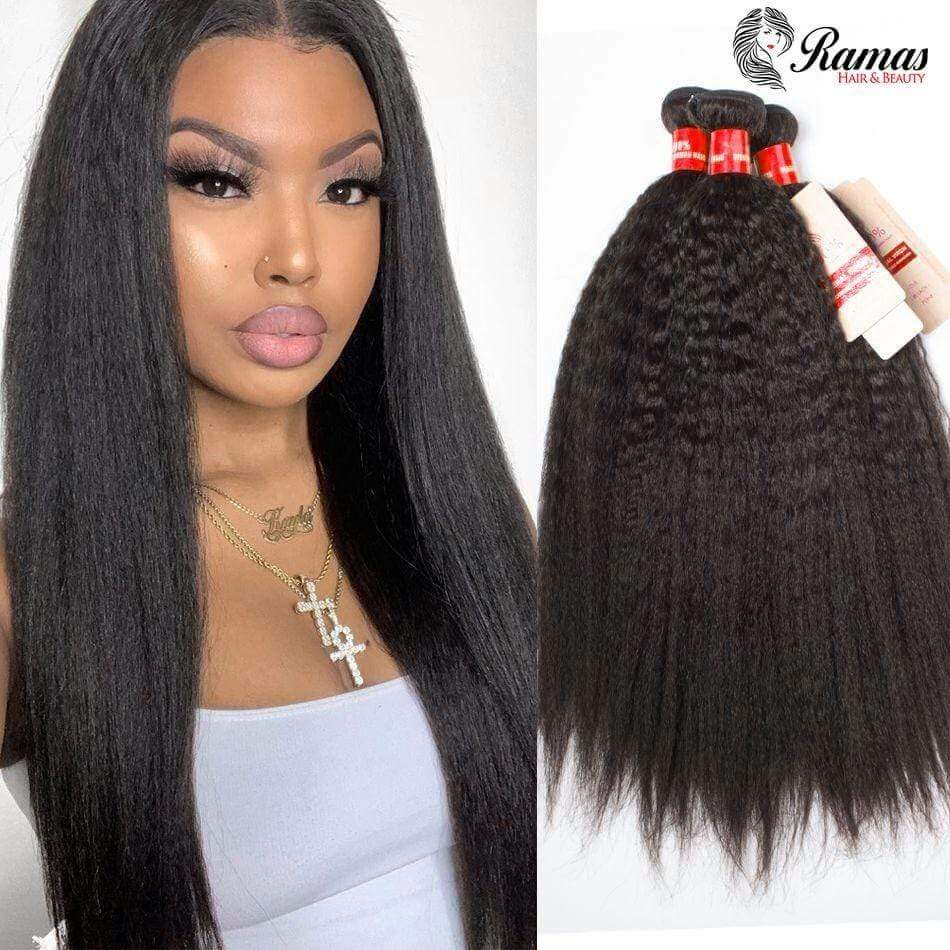 12A Kinky Straight Virgin Human Hair Extensions. 1PC - Ramas Hair And Beauty