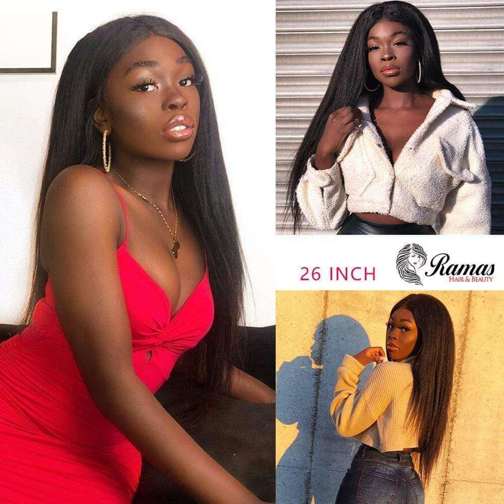 10A Kinky Straight Remy Human Hair Extensions. 1PC - Ramas Hair And Beauty