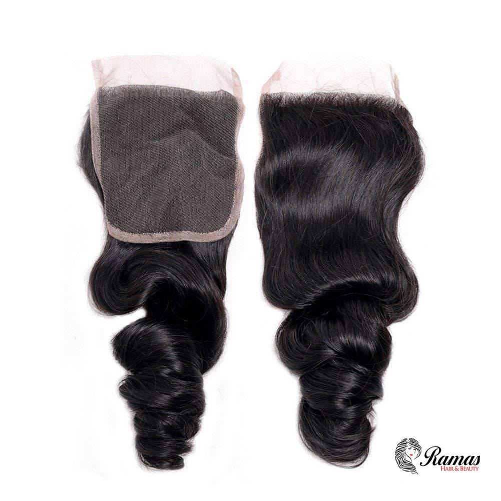 12A Closure 4X4 Free Part Loose Wave Virgin Hair Extensions. - Ramas Hair And Beauty