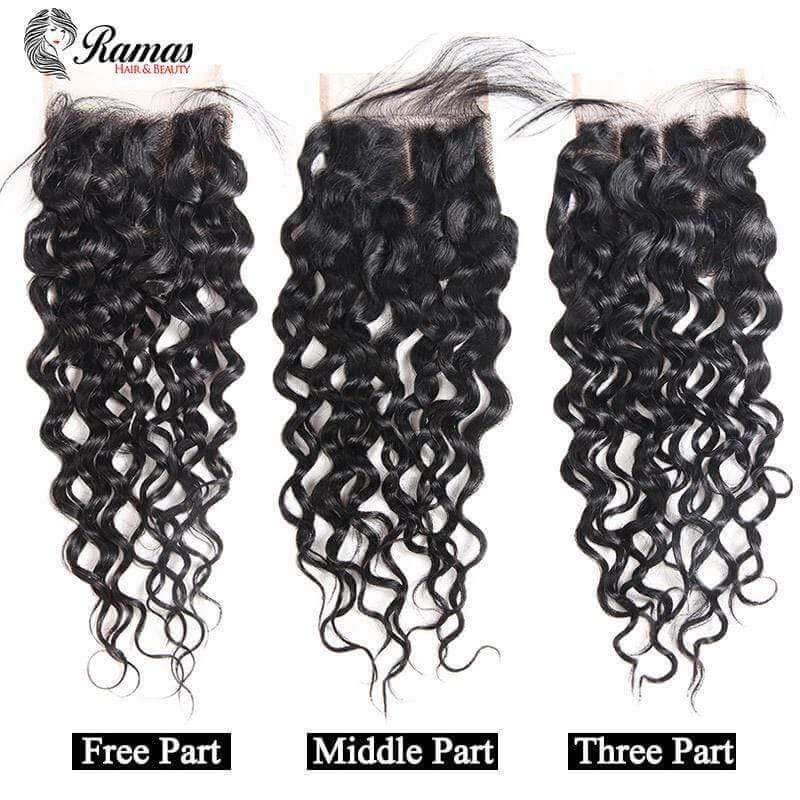 10A Closure 4X4 Free Part Water Wave Remy Hair Extensions. - Ramas Hair And Beauty