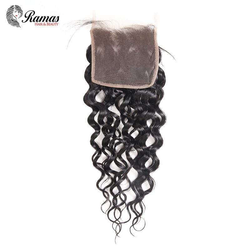 12A Closure 4X4 Free Part Water Wave Virgin Hair Extensions. - Ramas Hair And Beauty