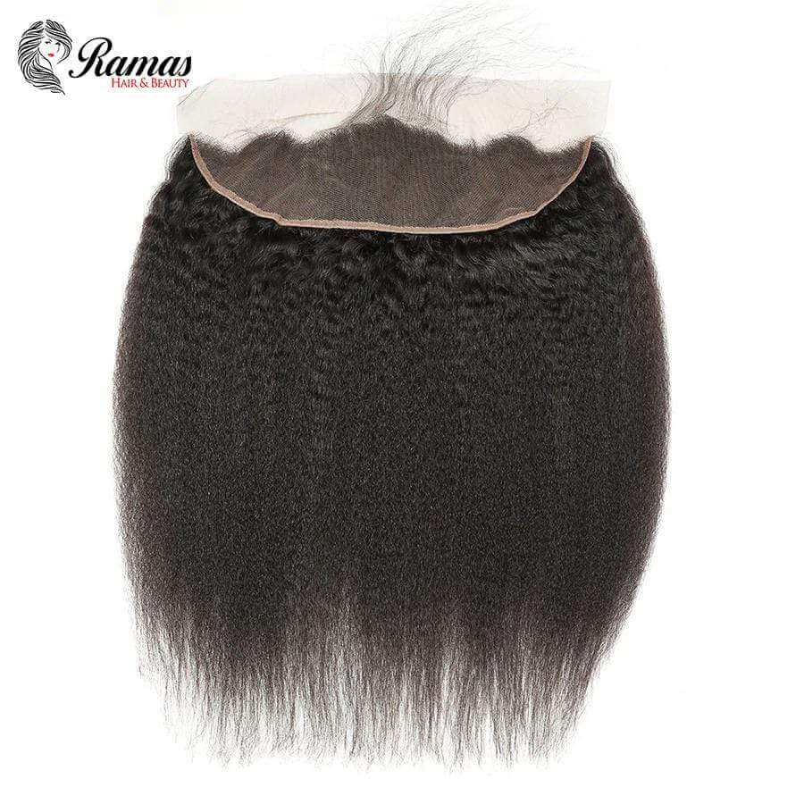 12A Frontal 13X4 Free Part Kinky Straight Virgin Hair Extensions. - Ramas Hair And Beauty