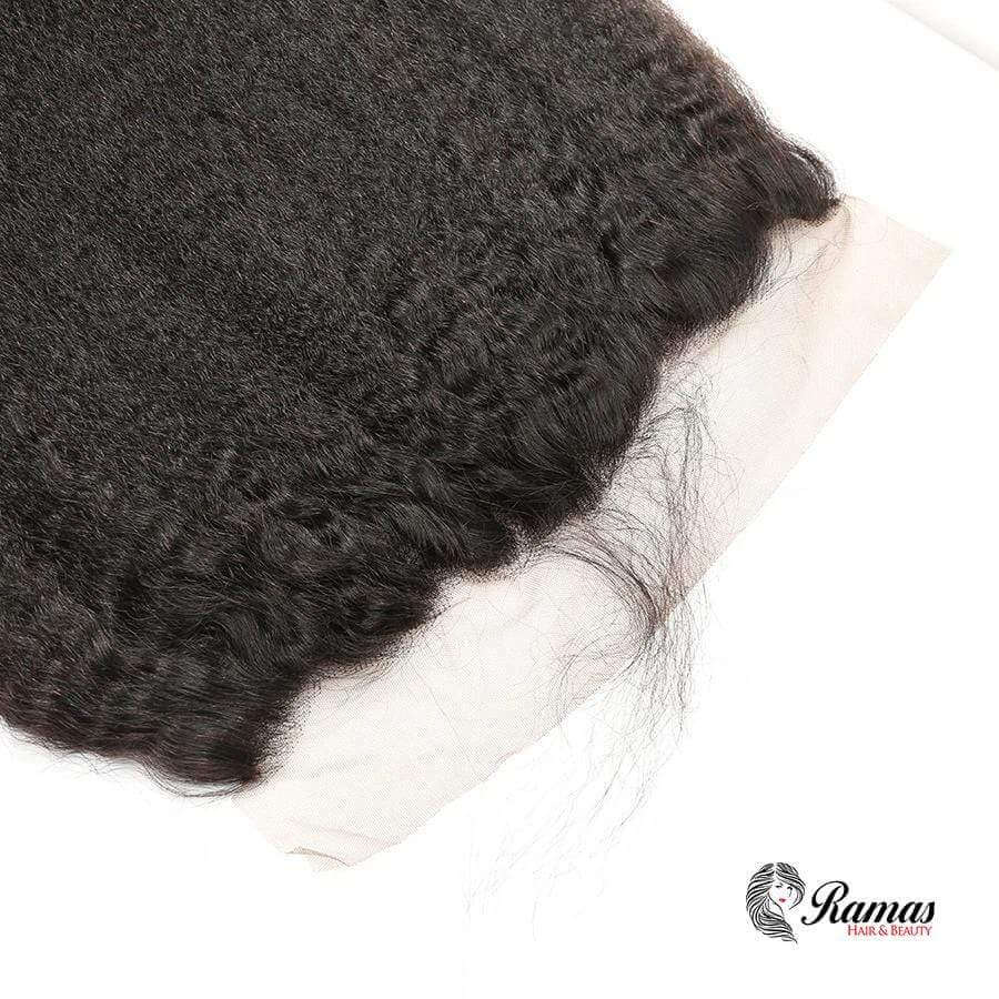 12A Frontal 13X4 Free Part Kinky Straight Virgin Hair Extensions. - Ramas Hair And Beauty