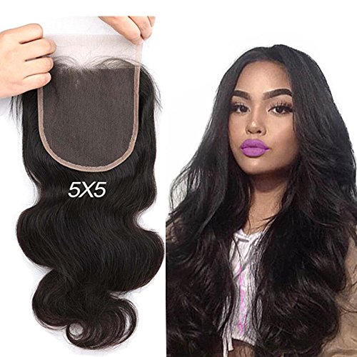 10A Closures Body Wave 5X5 Remy Human Hair Extensions Free Part