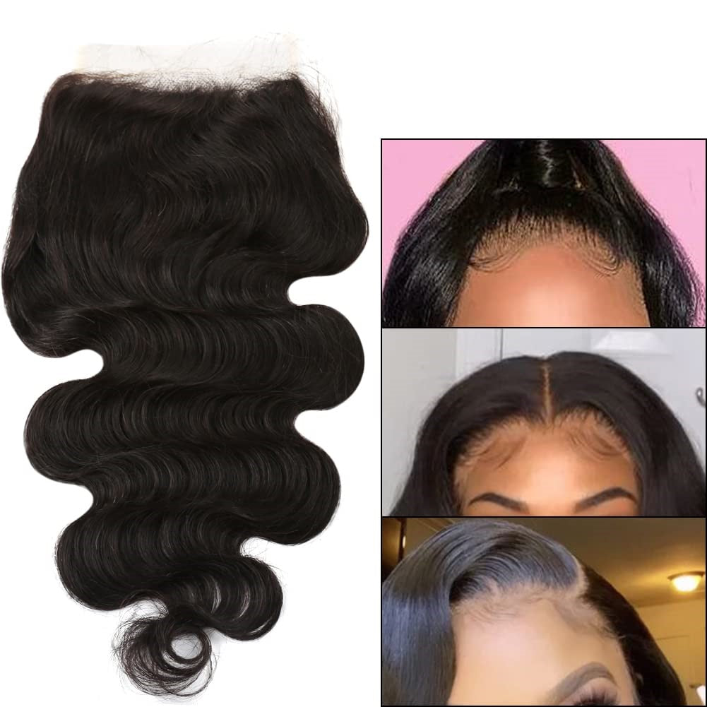 10A Closures Body Wave 5X5 Remy Human Hair Extensions Free Part