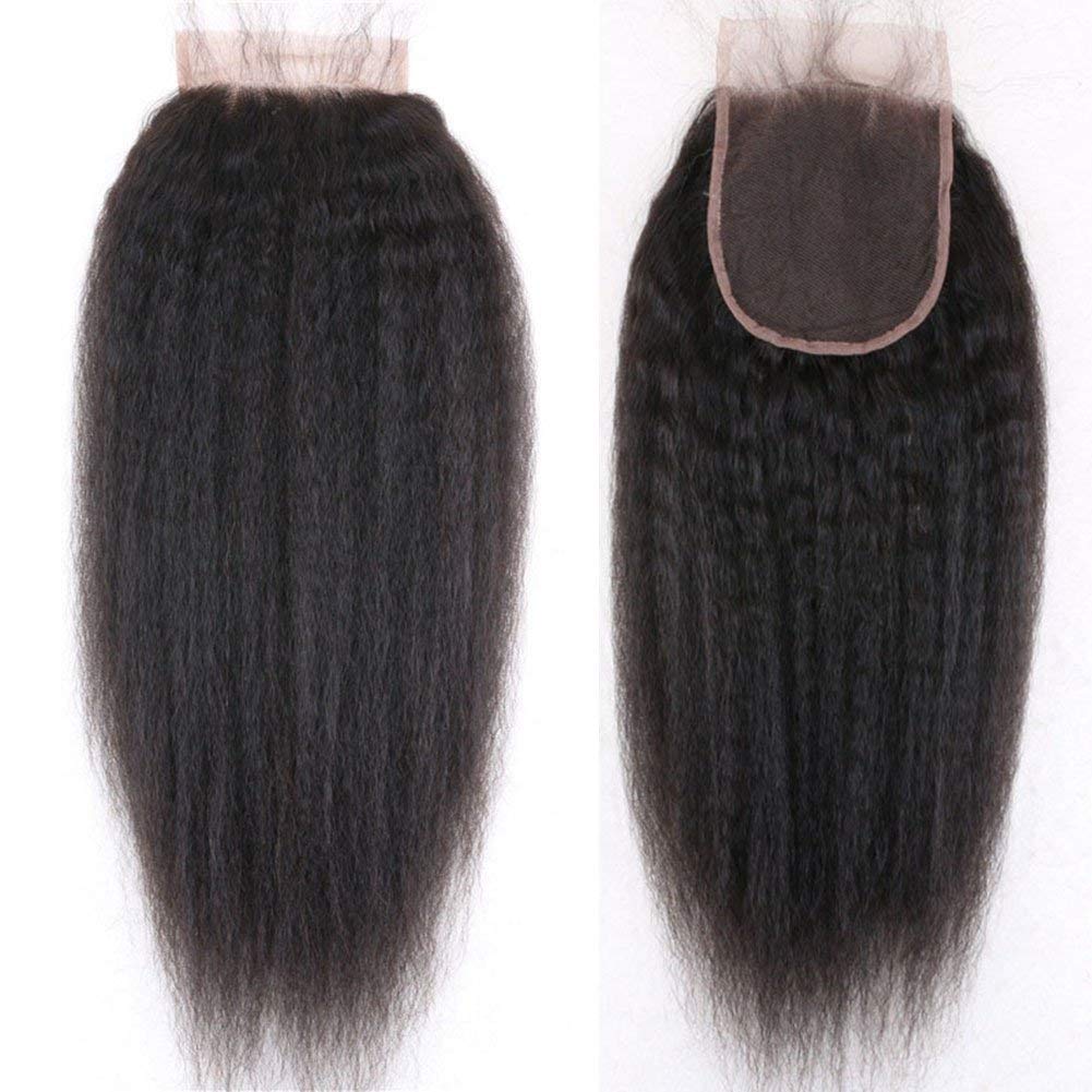 10A Closures Kinky Straight 5X5 Remy Human Hair Extensions Free Part