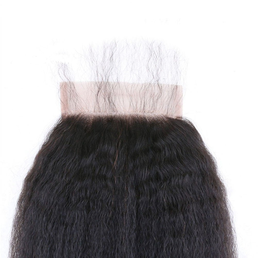 10A Closures Kinky Straight 5X5 Remy Human Hair Extensions Free Part