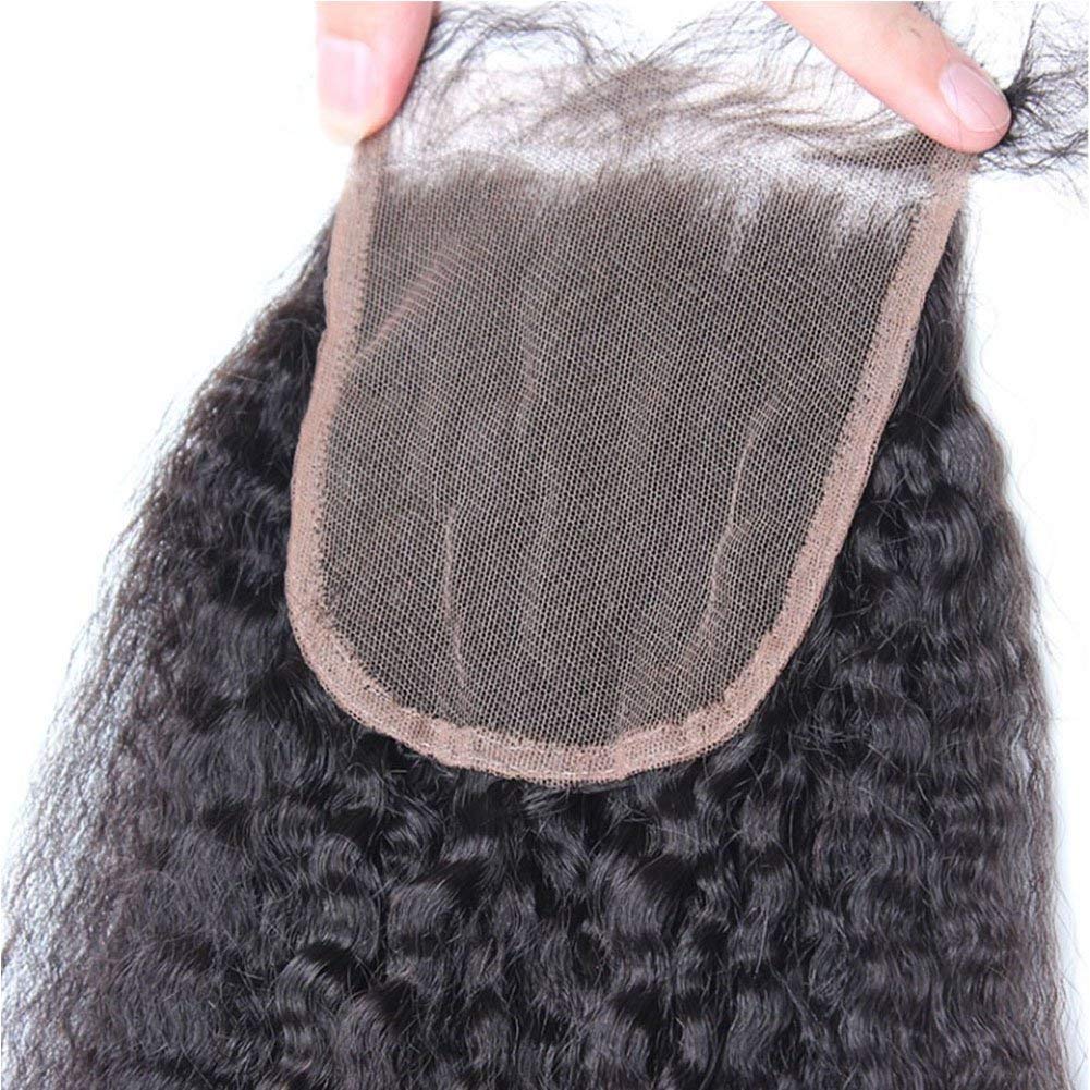 10A Closures Kinky Straight 5X5 Remy Human Hair Extensions Free Part