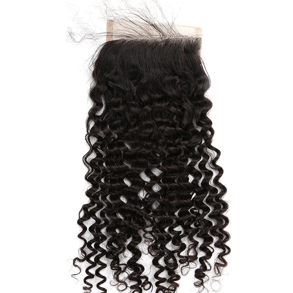 10A Closures Deep Wave 5X5 Remy Human Hair Extensions Free Part