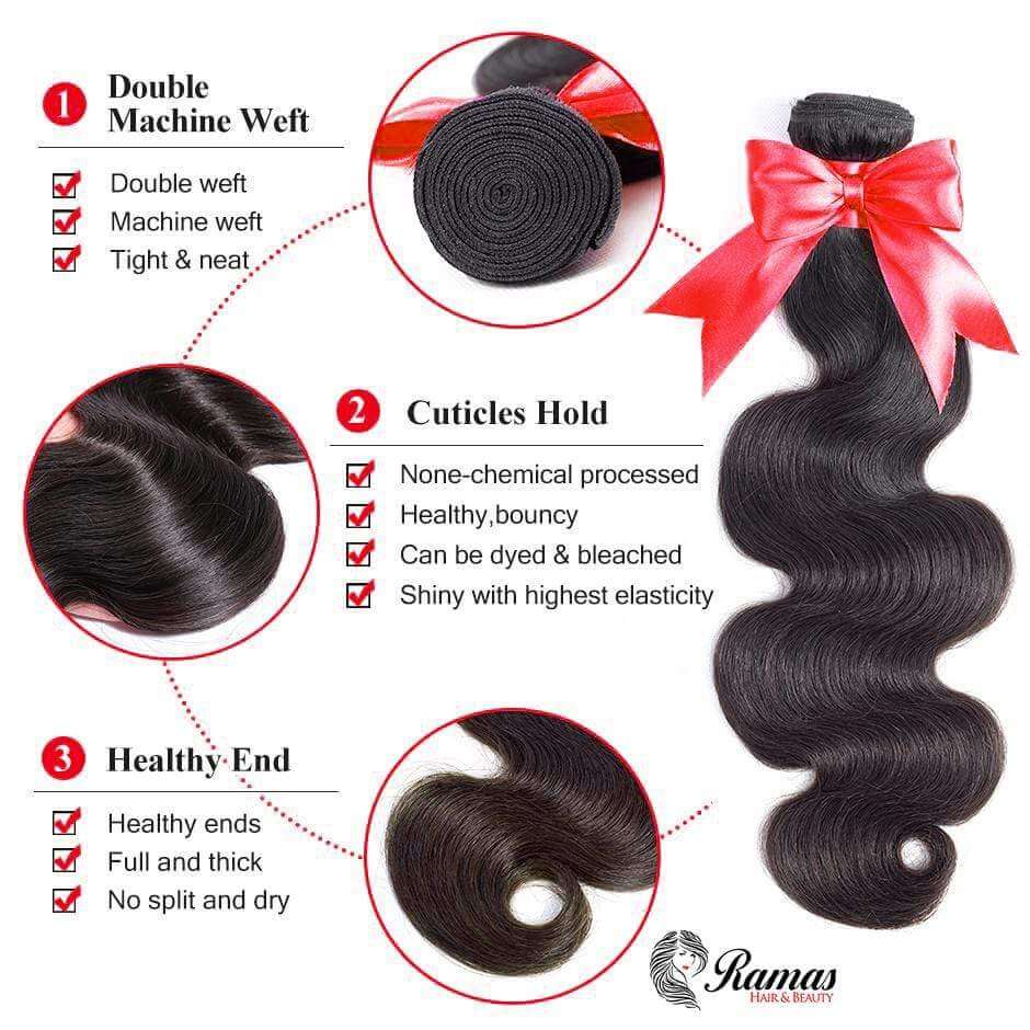 12A Body Wave Virgin Human Hair Extensions. 1PC - Ramas Hair And Beauty