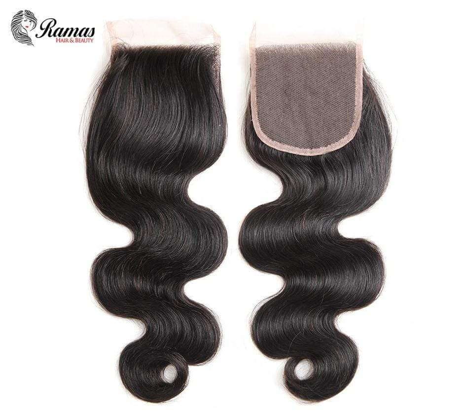 12A Closure 4X4 Free Part Body Wave Virgin Hair Extensions. - Ramas Hair And Beauty