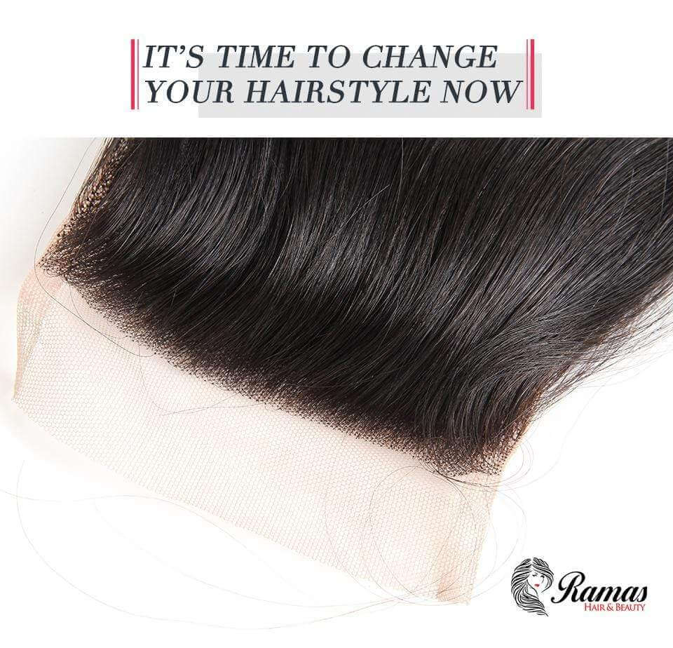 10A Closure Body Wave 4X4 Free Part Remy Hair Extensions. - Ramas Hair And Beauty