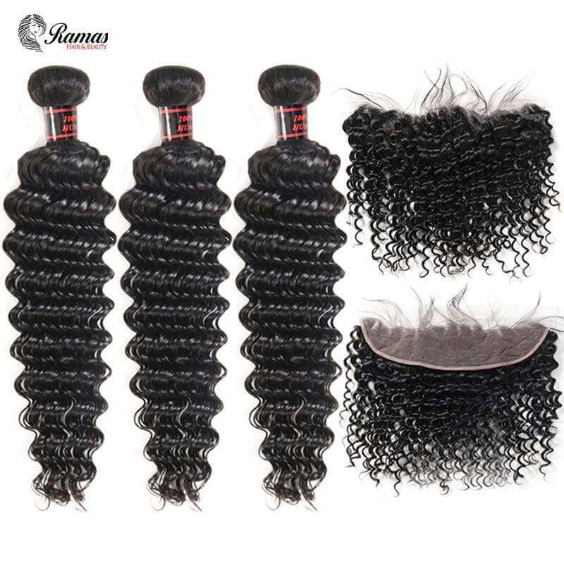 10A Deep Wave Remy Human Hair Extensions. 1PC - Ramas Hair And Beauty