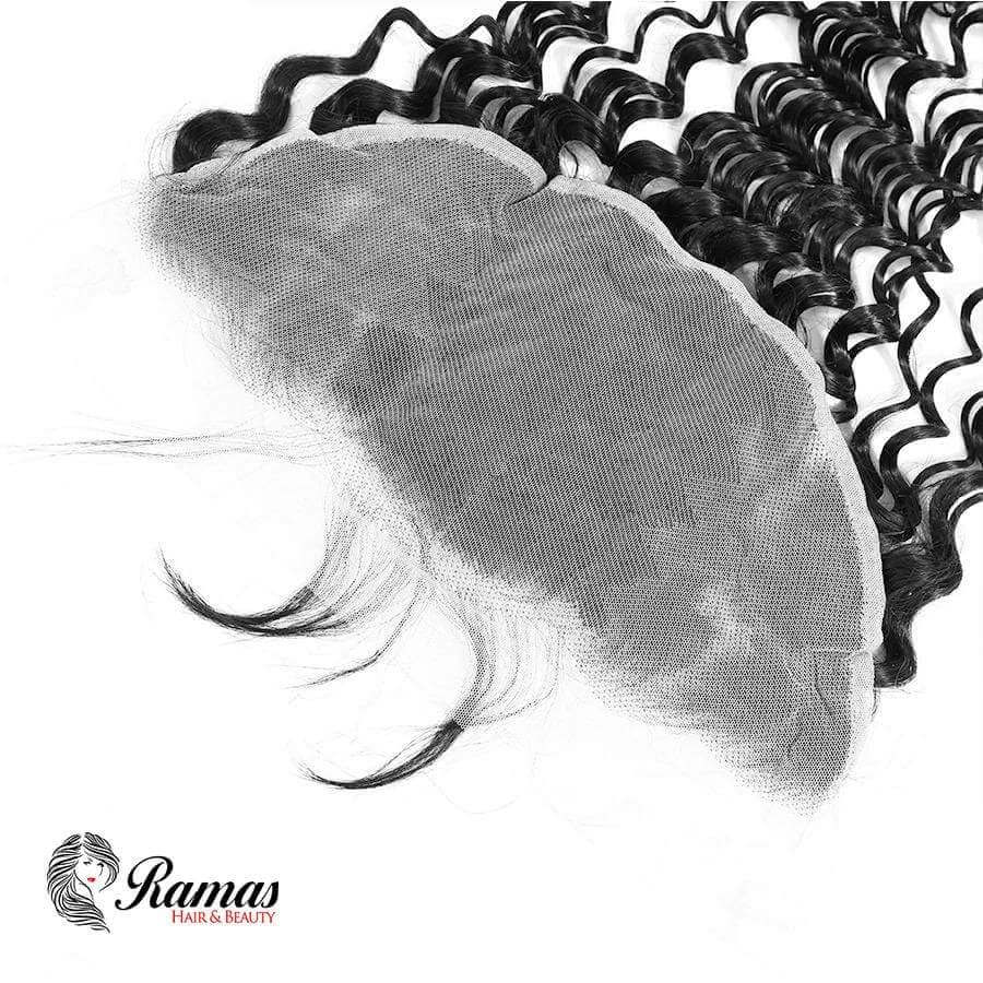 12A Frontal 13X4 Free Part Deep Wave Virgin Hair Extensions. - Ramas Hair And Beauty
