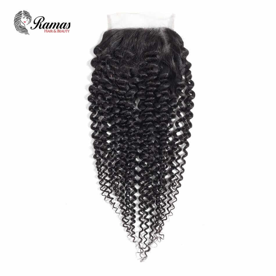 12A Closure 4X4 Free Part Kinky Curl Virgin Hair Extensions. - Ramas Hair And Beauty