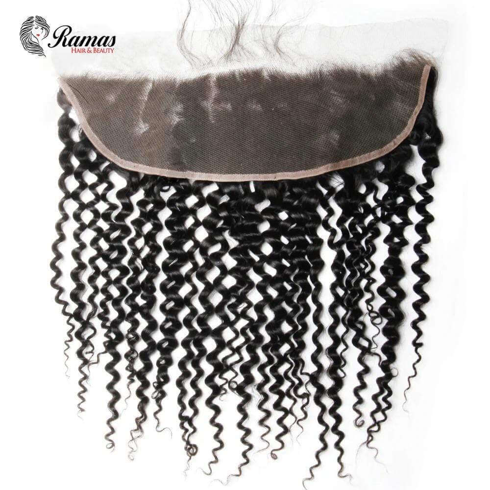 12A Frontal 13X4 Free Part Kinky Curl Virgin Hair Extensions. - Ramas Hair And Beauty