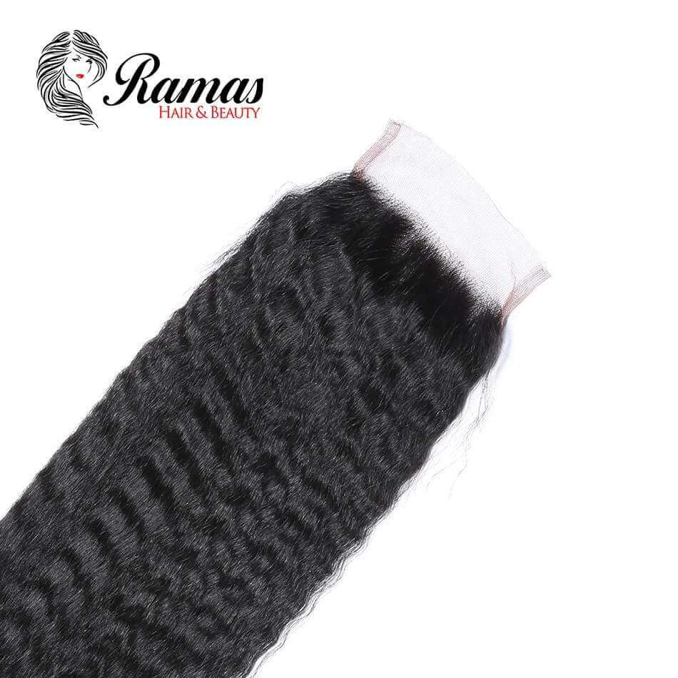 10A Closure 4X4 Free Part Kinky Straight Remy Hair Extensions. - Ramas Hair And Beauty