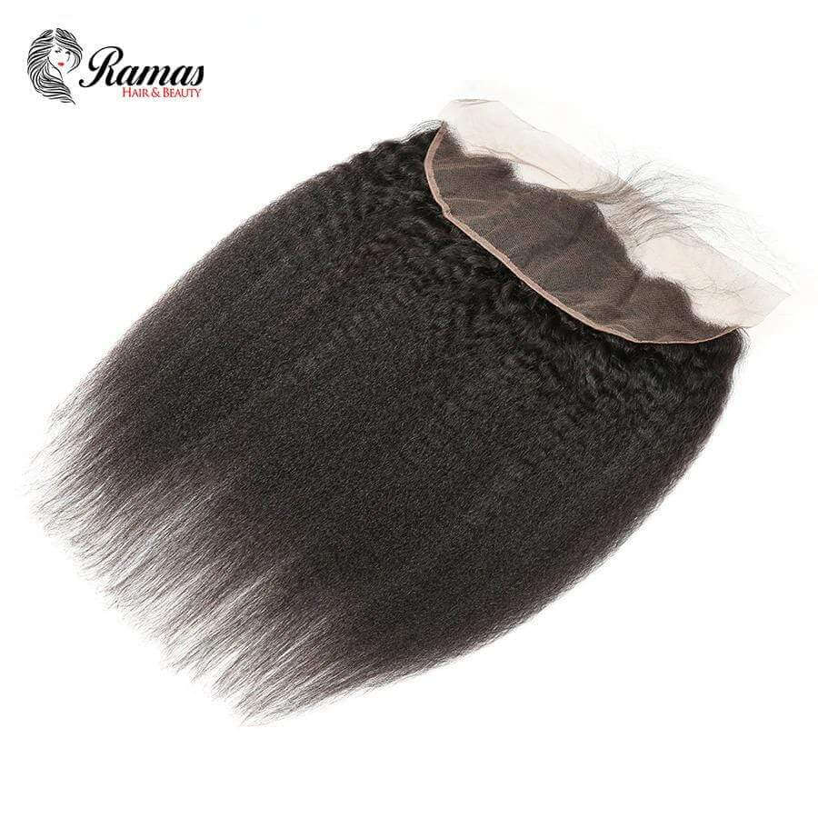 12A Frontal 13X4 Free Part Kinky Straight Virgin Hair Extensions. - Ramas Hair And Beauty