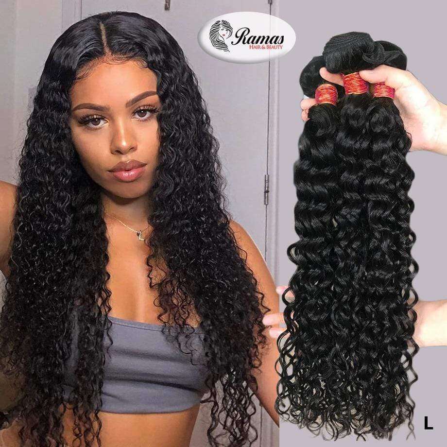 9A Water Wave Non Remy Human Hair Extensions. 1PC - Ramas Hair And Beauty