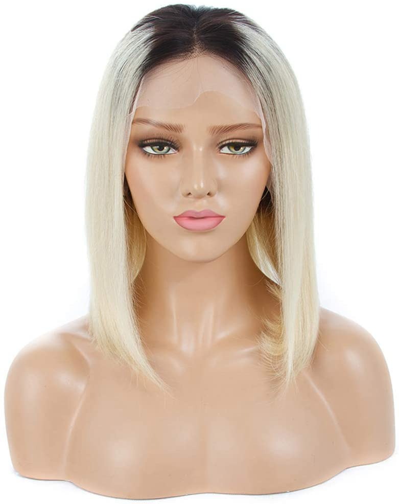Wig T- Bob Straight Human Hair 150% Density T1B/613 - Ramas Hair And Beauty
