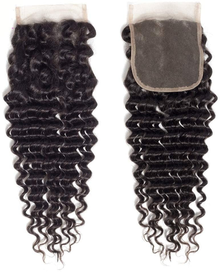 12A Closure 4X4 Free Part Deep Wave Virgin Hair Extensions. - Ramas Hair And Beauty