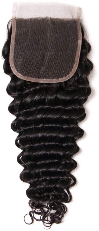 10A Closure 4X4 Free Part Deep Wave Remy Hair Extensions - Ramas Hair And Beauty