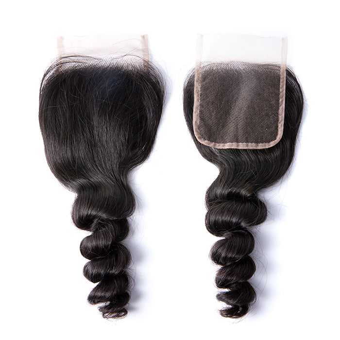 12A Closure 4X4 Free Part Loose Wave Virgin Hair Extensions. - Ramas Hair And Beauty