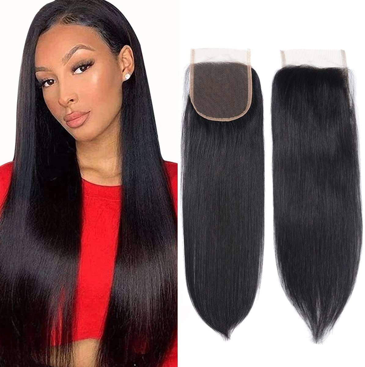 12A Closure 4X4 Free Part Straight Virgin Hair Extensions. - Ramas Hair And Beauty