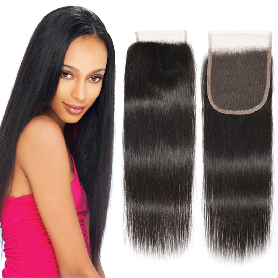 10A Closures Straight 5X5 Remy Human Hair Extensions Free Part