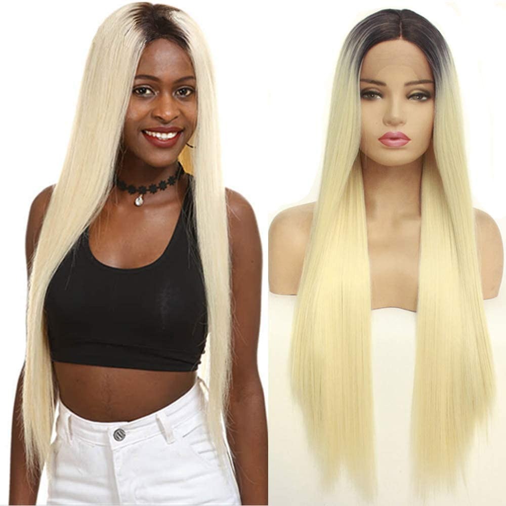 13X4 Wig Lace Fontal Straight Human Hair 150% Density T1B/613 - Ramas Hair And Beauty