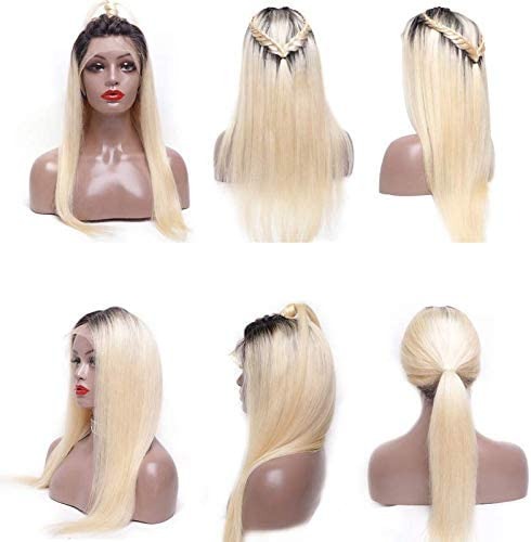 13X4 Wig Lace Fontal Straight Human Hair 150% Density T1B/613 - Ramas Hair And Beauty