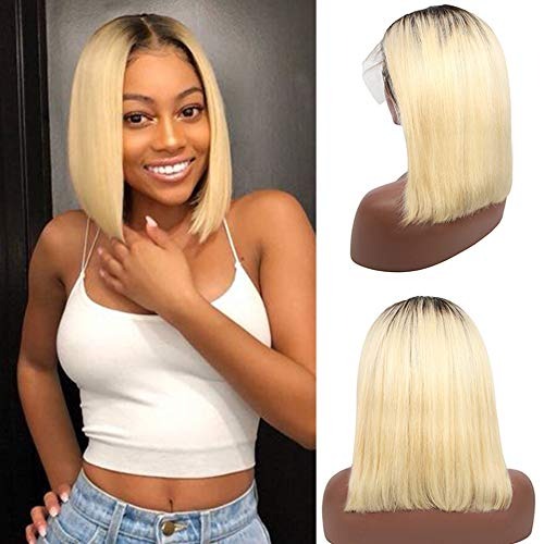 Wig T- Bob Straight Human Hair 150% Density T1B/613 - Ramas Hair And Beauty