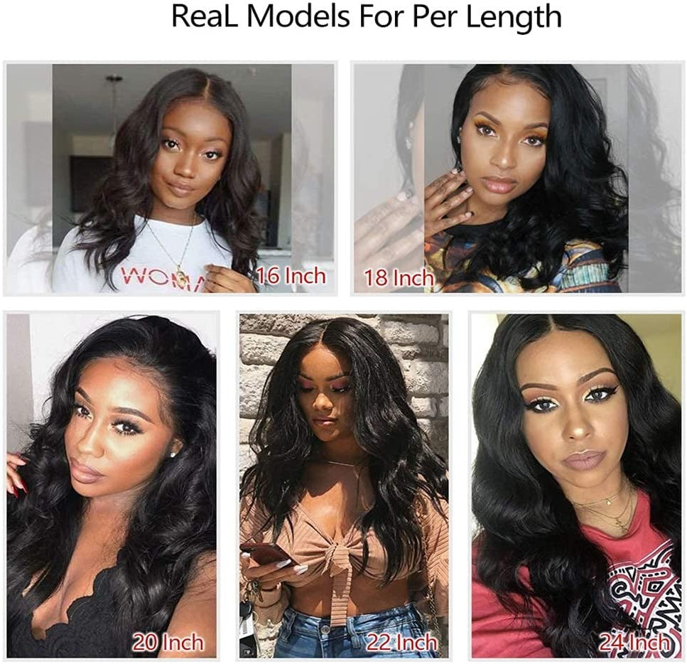 13X4 Wig Lace Fontal Body Wave Human Hair 150% Density Black T1B - Ramas Hair And Beauty