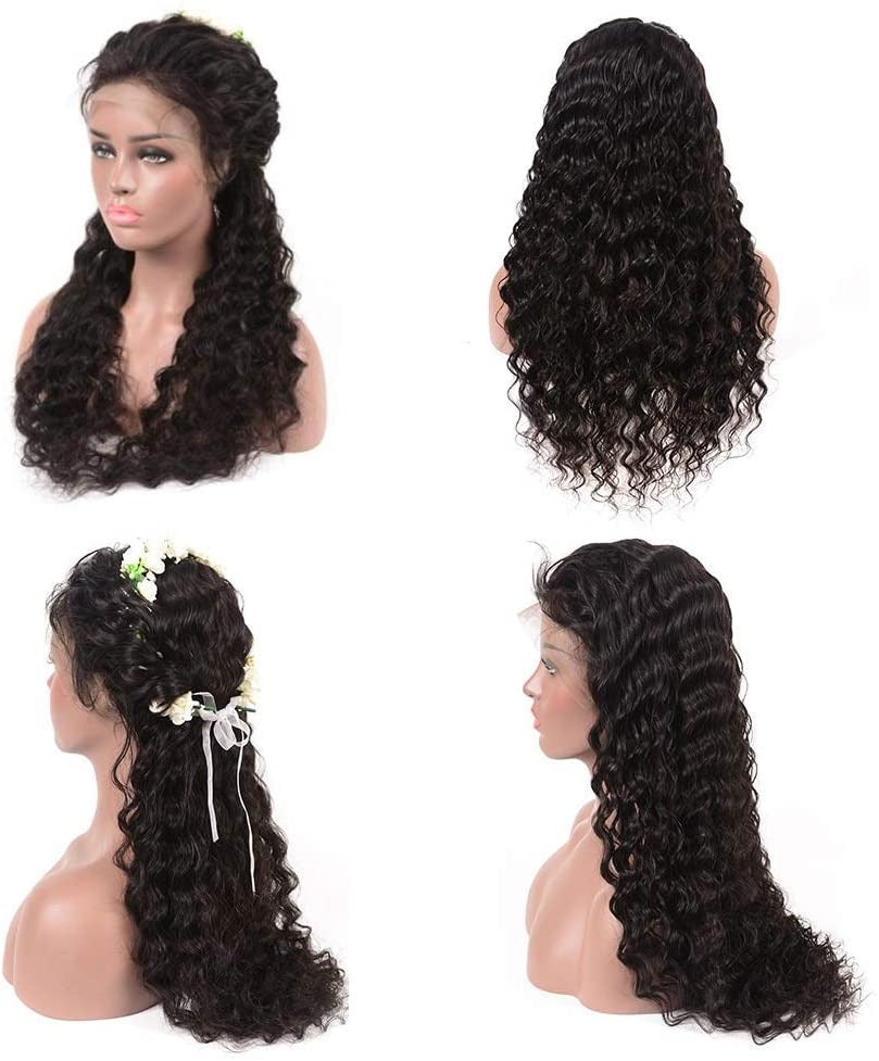 13X4 Wig Lace Fontal Deep Wave Human Hair 150% Density Black T1B - Ramas Hair And Beauty