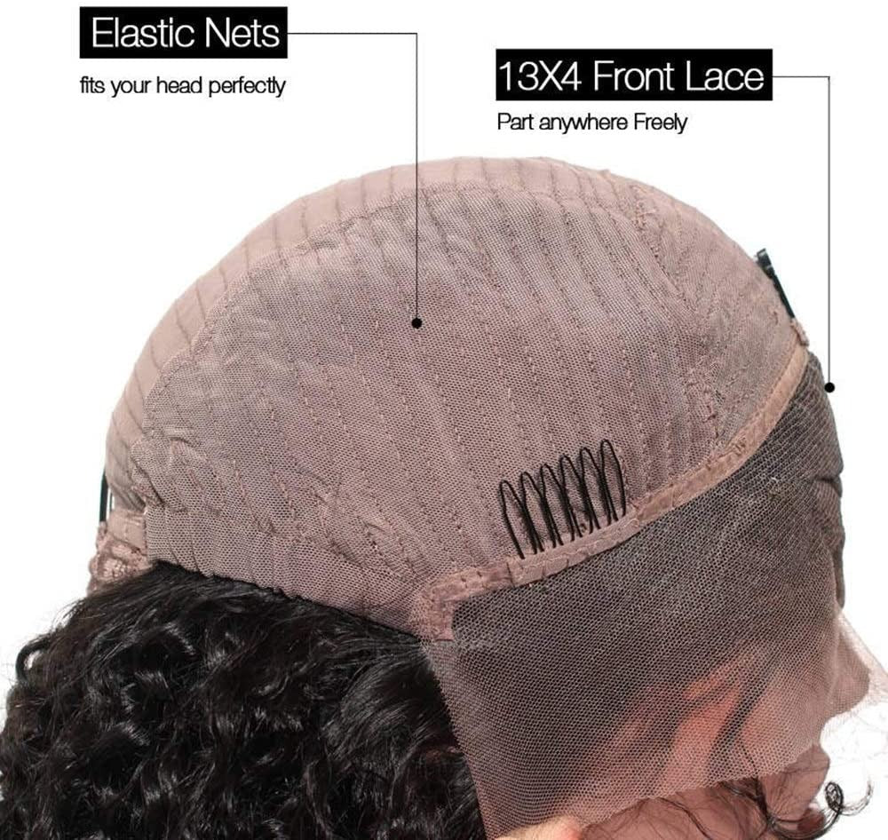 13X4 Wig Lace Fontal Deep Wave Human Hair 150% Density Black T1B - Ramas Hair And Beauty