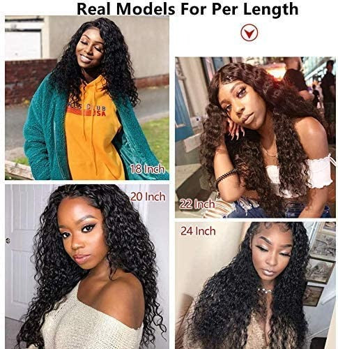 13X4 Wig Lace Fontal Deep Wave Human Hair 150% Density Black T1B - Ramas Hair And Beauty